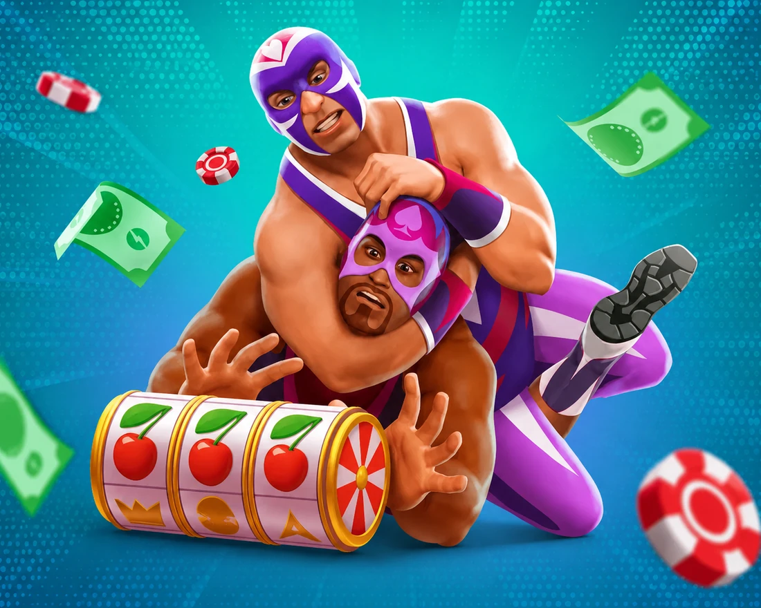 Spinrollz Maskottchen ringen mit einer Slot-Walze voller Kirschen